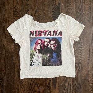 Nirvana White Graphic Women's Top